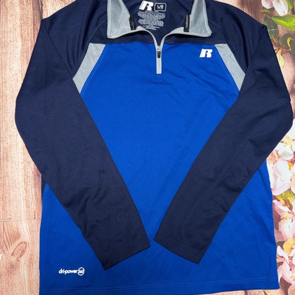 Russell Athletic Other - Russell Athletic Blue and Black Quarter zip Long Sleeve Tee